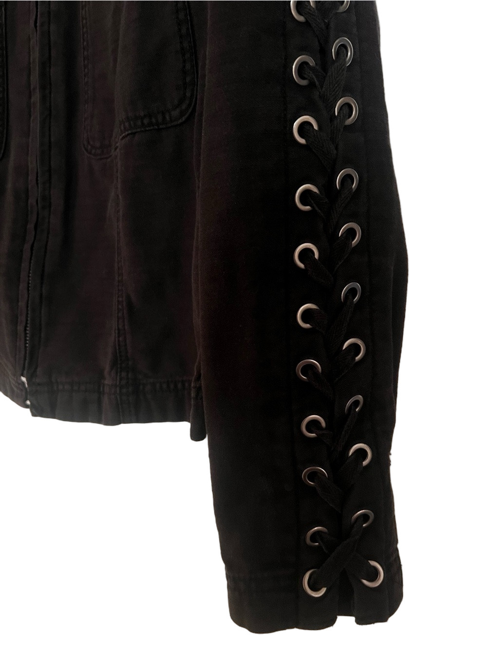 Free People Faye Black Military Jacket - Size XS - Picture 7 of 9
